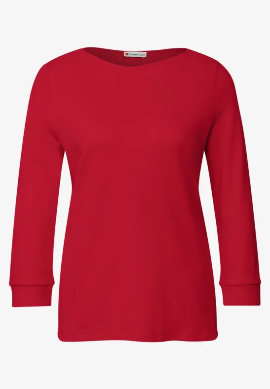 T-shirt avec encolure en U racing red