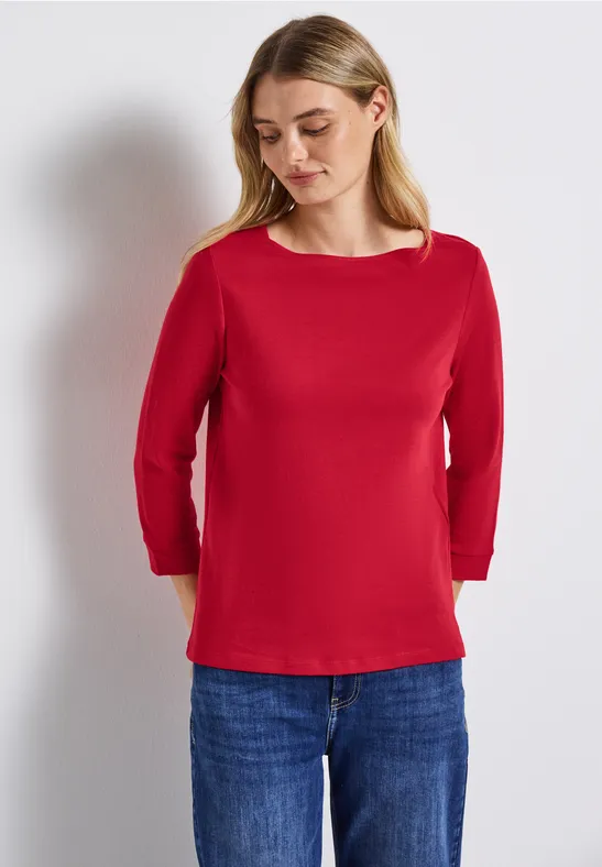 T-shirt avec encolure en U racing red