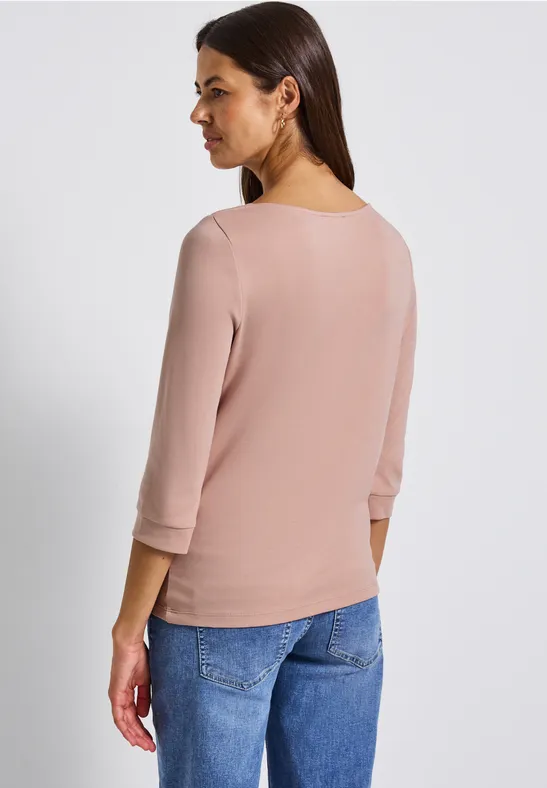 Shirt mit U-Boot-Ausschnitt faded rose