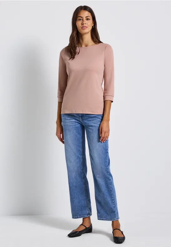 Shirt mit U-Boot-Ausschnitt faded rose