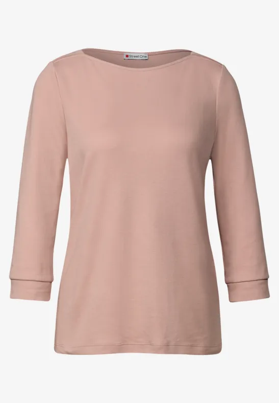 Shirt mit U-Boot-Ausschnitt faded rose
