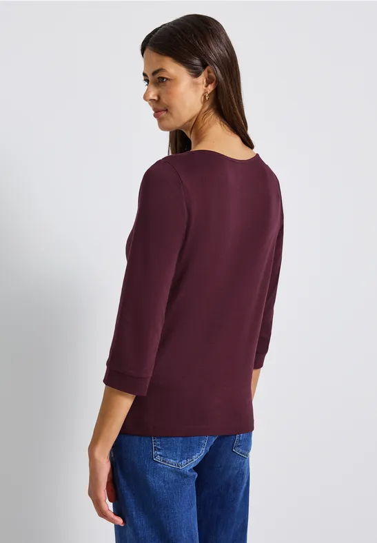 Shirt mit U-Boot-Ausschnitt wildberry red