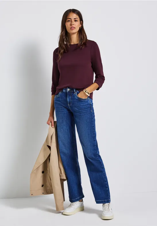 Shirt mit U-Boot-Ausschnitt wildberry red