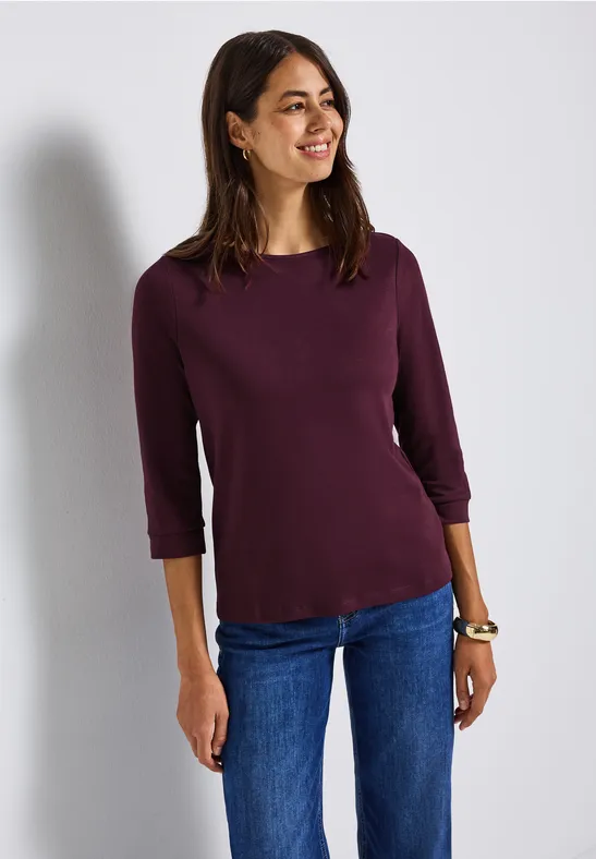Shirt mit U-Boot-Ausschnitt wildberry red