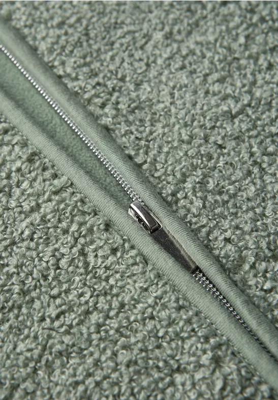 Teddy Weste mit Kapuze dark serene green