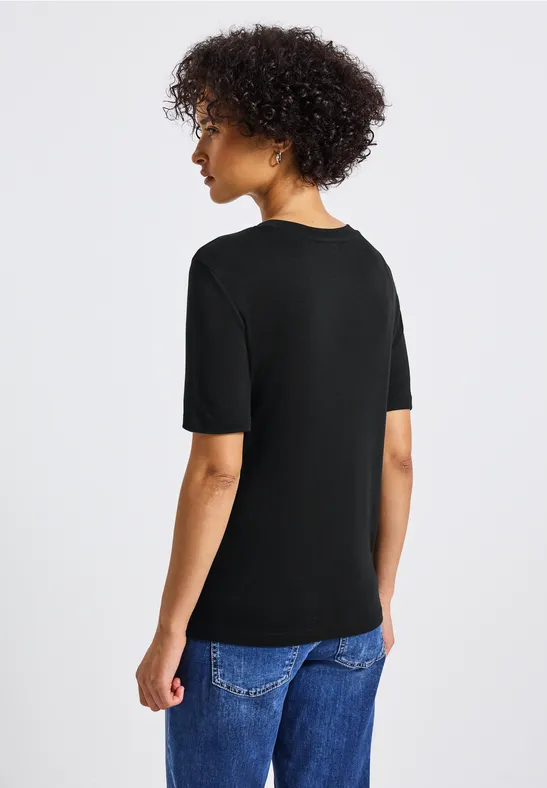 Basic Shirt mit Turtleneck Black