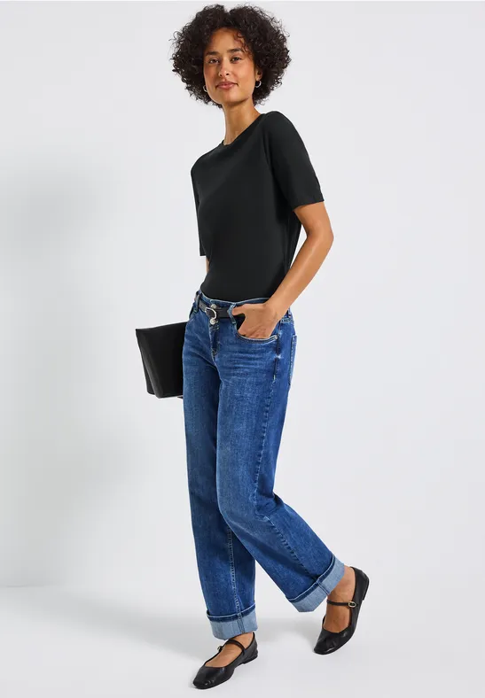 Basic Shirt mit Turtleneck Black