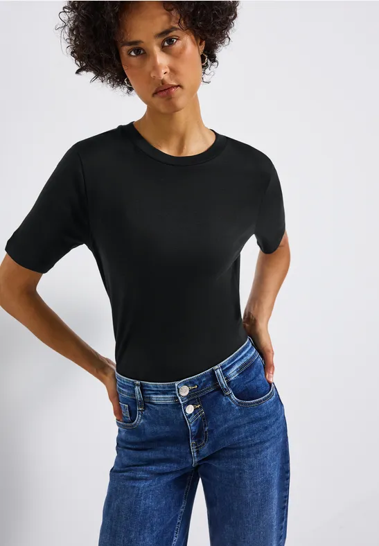 Basic Shirt mit Turtleneck Black