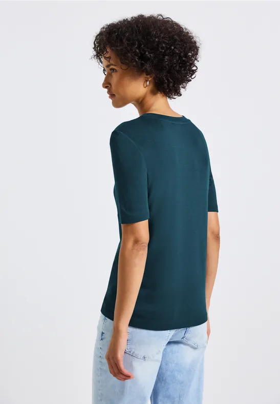 Basic Shirt mit Turtleneck tide blue