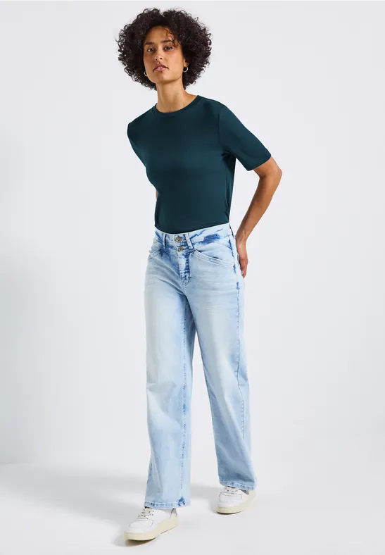 Basic Shirt mit Turtleneck tide blue