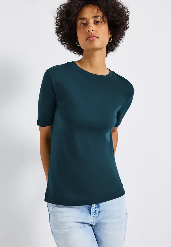 Basic Shirt mit Turtleneck tide blue