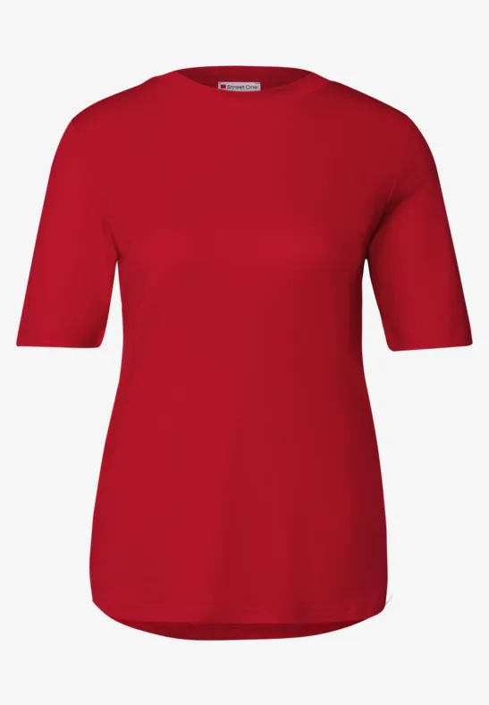 T-shirt basique avec turtleneck racing red
