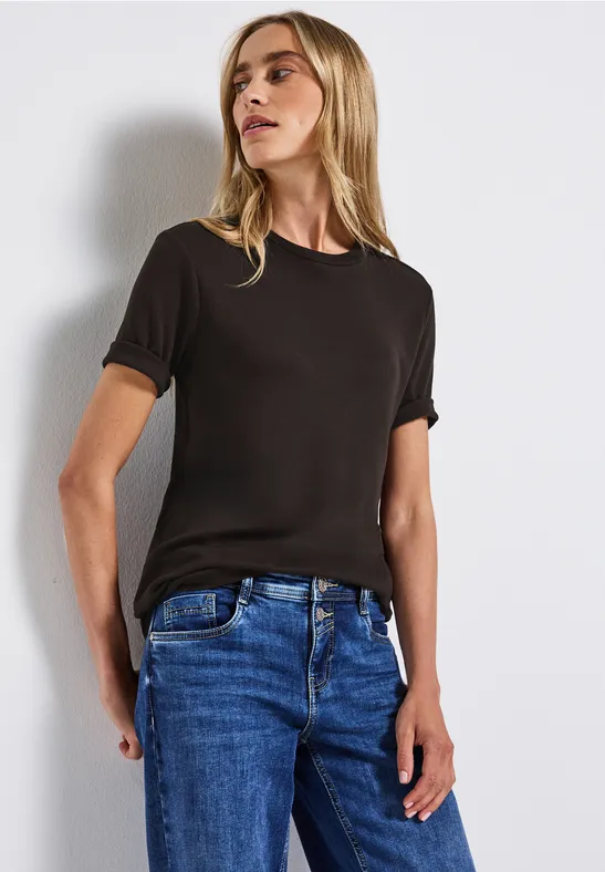 Basic Shirt mit Turtleneck deep roast brown