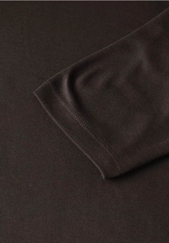 Basic Shirt mit Turtleneck deep roast brown