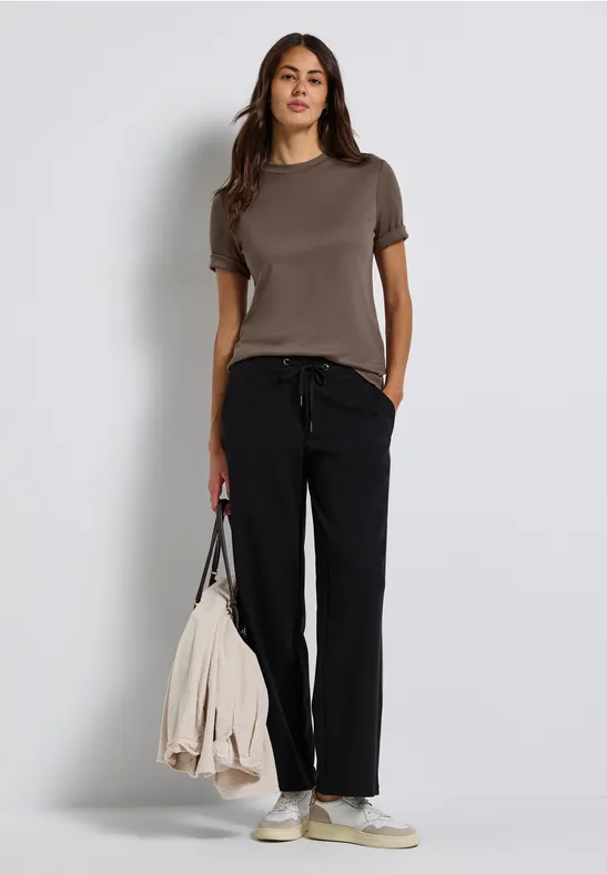 Basic shirt met col silk brown