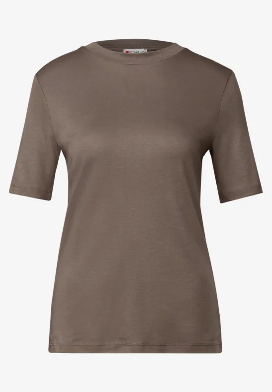 Basic shirt met col silk brown