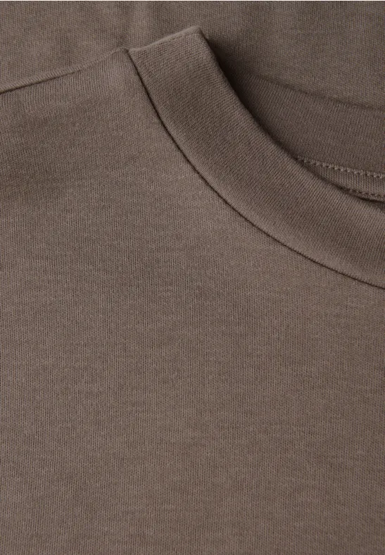 Basic shirt met col silk brown