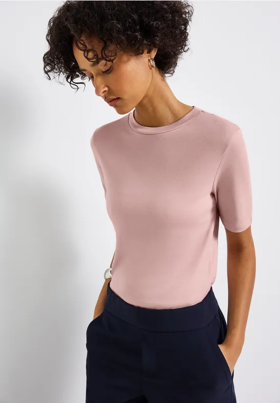 Basic Shirt mit Turtleneck faded rose