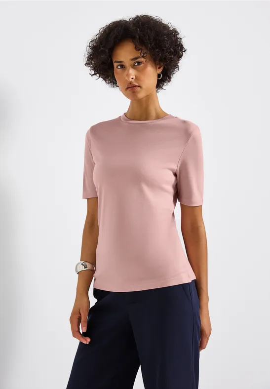 Basic Shirt mit Turtleneck faded rose