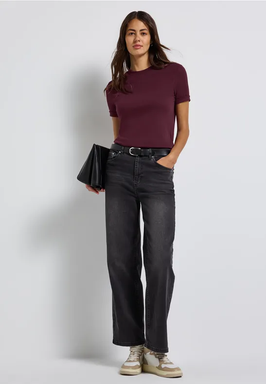 Basic Shirt mit Turtleneck wildberry red