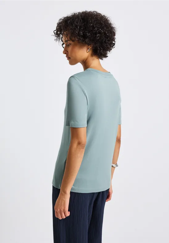 Basic Shirt mit Turtleneck arona blue
