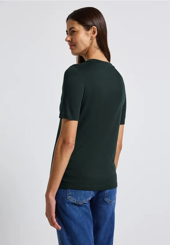 Basic Shirt mit Turtleneck evernight green
