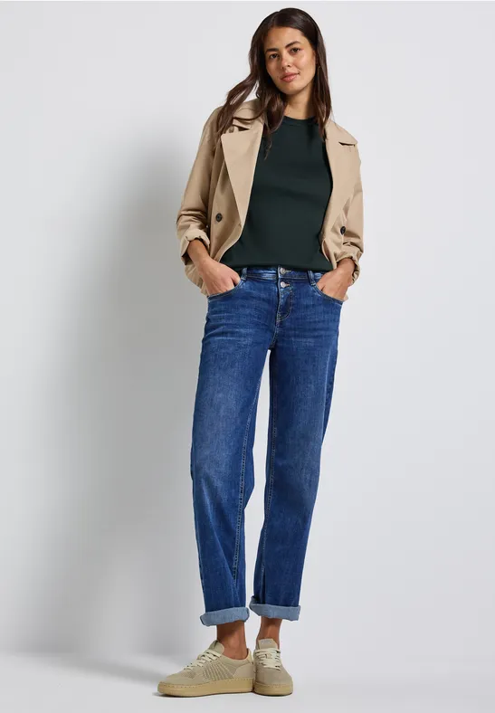Basic Shirt mit Turtleneck evernight green