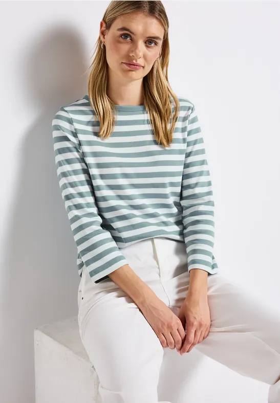 Gestreiftes U-Boot Shirt arona blue