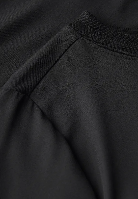 Materialmix Chiffon Shirt Black