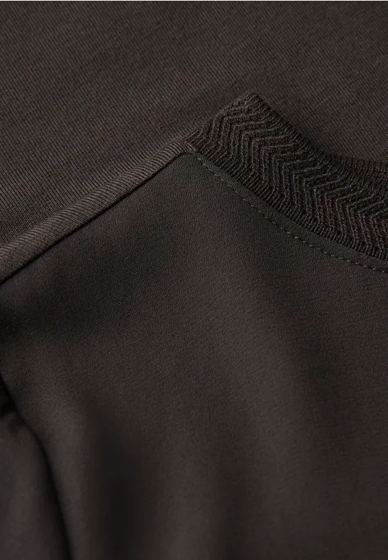 Materialmix Chiffon Shirt deep roast brown