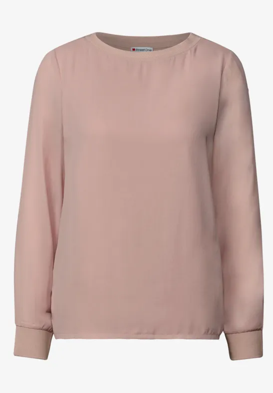 Mélange de matériaux pour la chemise en mousseline faded rose