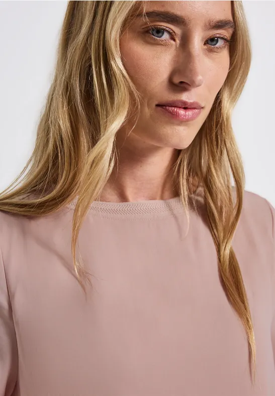 Mélange de matériaux pour la chemise en mousseline faded rose
