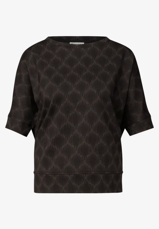 Batwing Print-Shirt Black