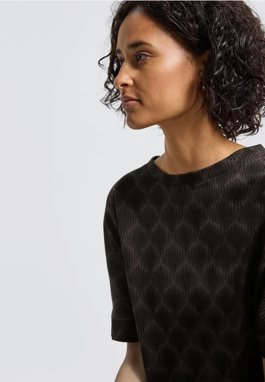 Batwing Print-Shirt Black