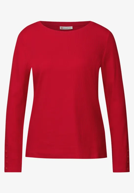 T-shirt avec structure côtelée racing red