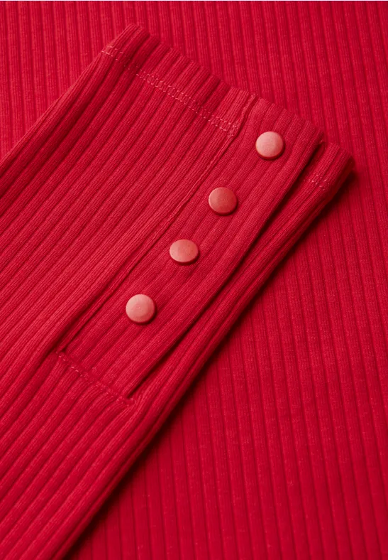 T-shirt avec structure côtelée racing red