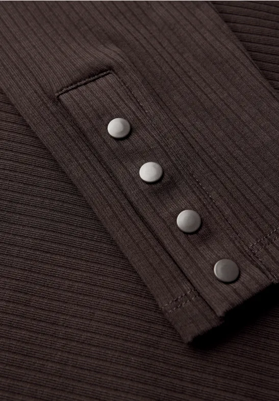 T-shirt avec structure côtelée deep roast brown