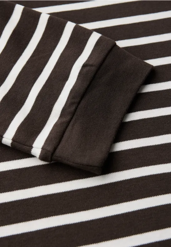 Gestreiftes Basic Shirt deep roast brown
