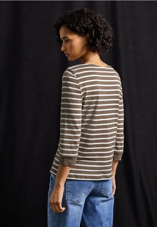 Gestreept basic shirt null