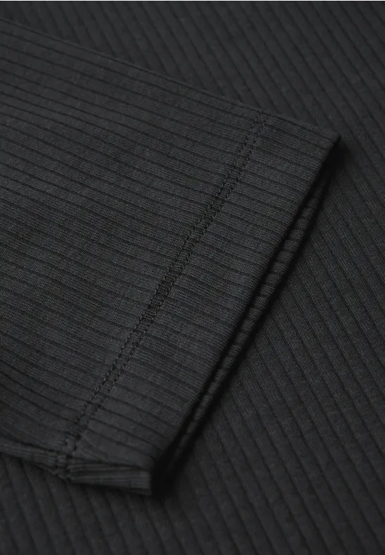 T-shirt à structure côtelée Black