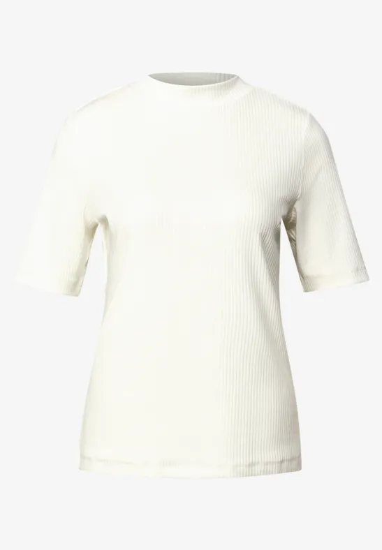 T-shirt à structure côtelée off white