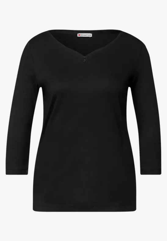 Basic Shirt mit Knopfdetail Black