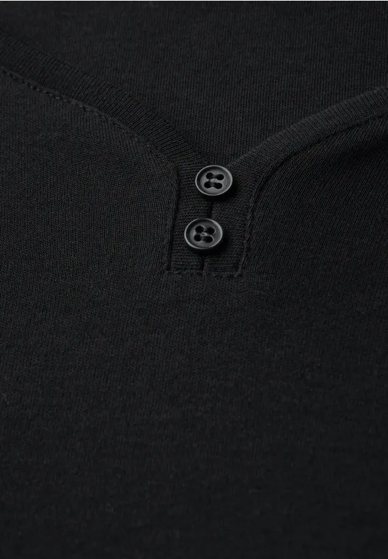 Basic Shirt mit Knopfdetail Black