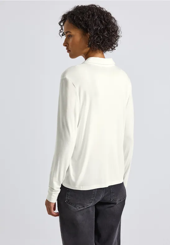 T-shirt en jersey au look chemisier off white