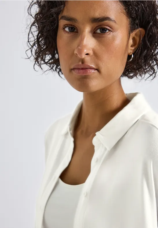 T-shirt en jersey au look chemisier off white