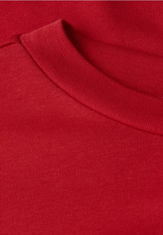 Basic T-Shirt mit Raffung racing red