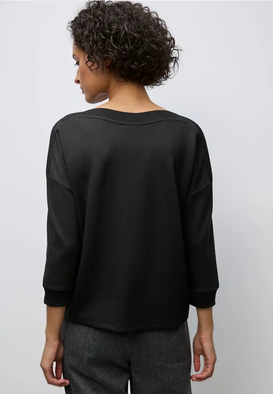 Shirt mit U-Boot-Ausschnitt Black