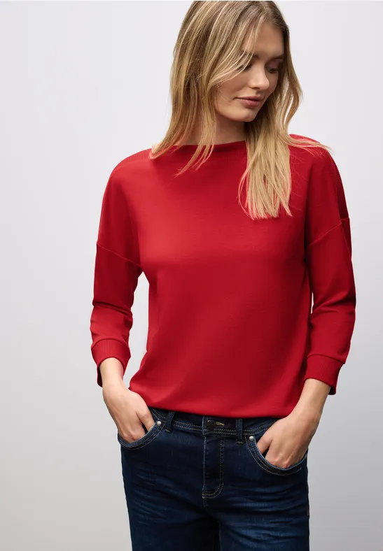 T-shirt avec encolure en U racing red