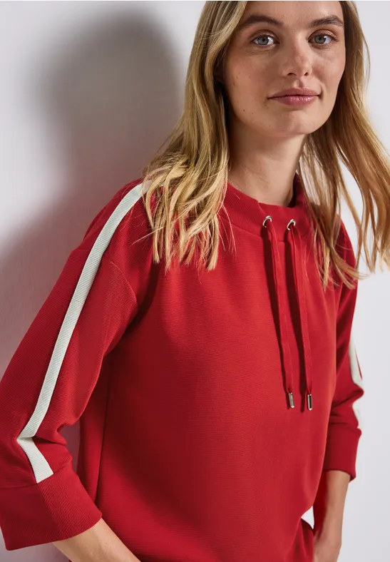 T-shirt ottoman avec tape racing red