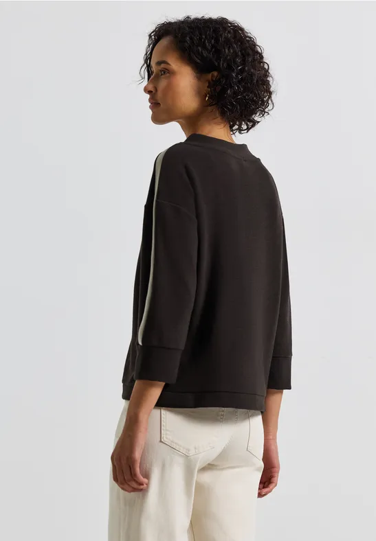 T-shirt ottoman avec tape deep roast brown
